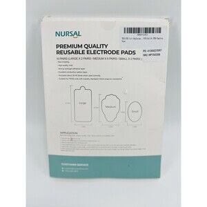 Nursal Premium Quality Reusable Electrode Pads 10 Pairs in 3 Sizes / New